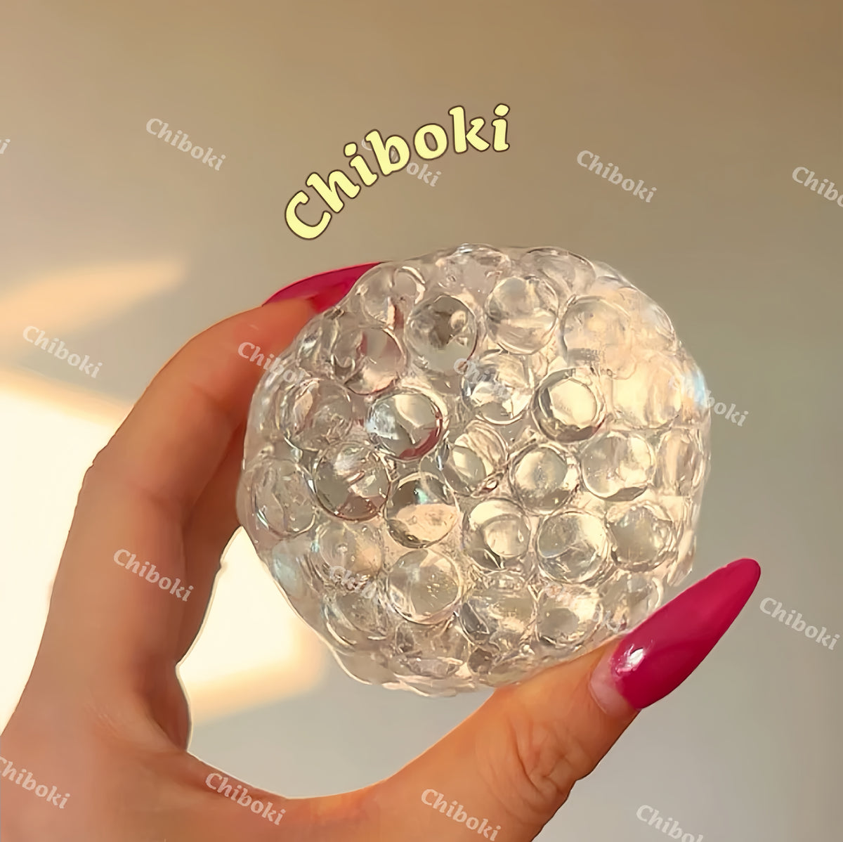 Chiboki Rainbow Candy Pop Beads — Thin-Skin Grainy Petroleum Jelly Handcrafted Moldable Stress-Relief Fidget Ball (Non-Spring-Back)