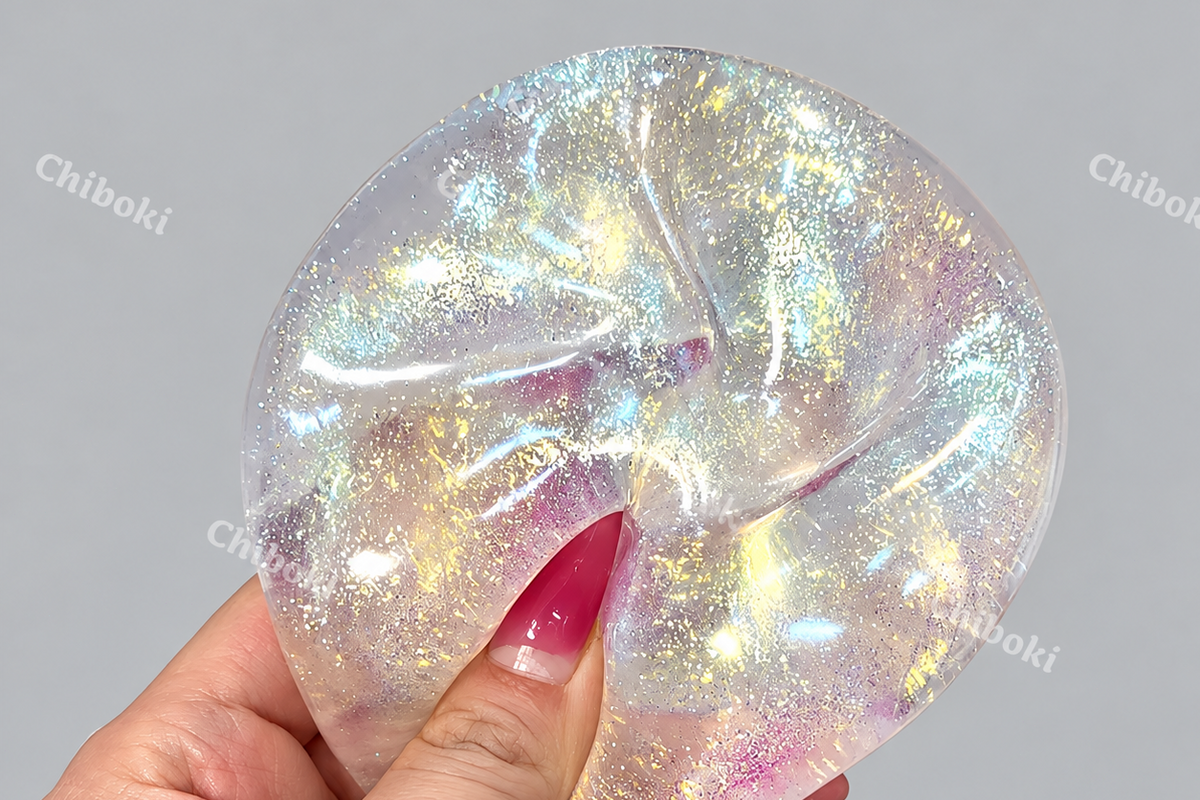 Chiboki Aurora Dream Glitter Squishy Stress Ball – Ultra-Soft Moldable Fidget Toy- Moldable and no rebound