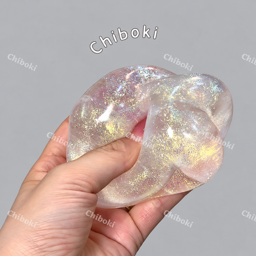 Chiboki Aurora Dream Glitter Squishy Stress Ball – Ultra-Soft Moldable Fidget Toy- Moldable and no rebound
