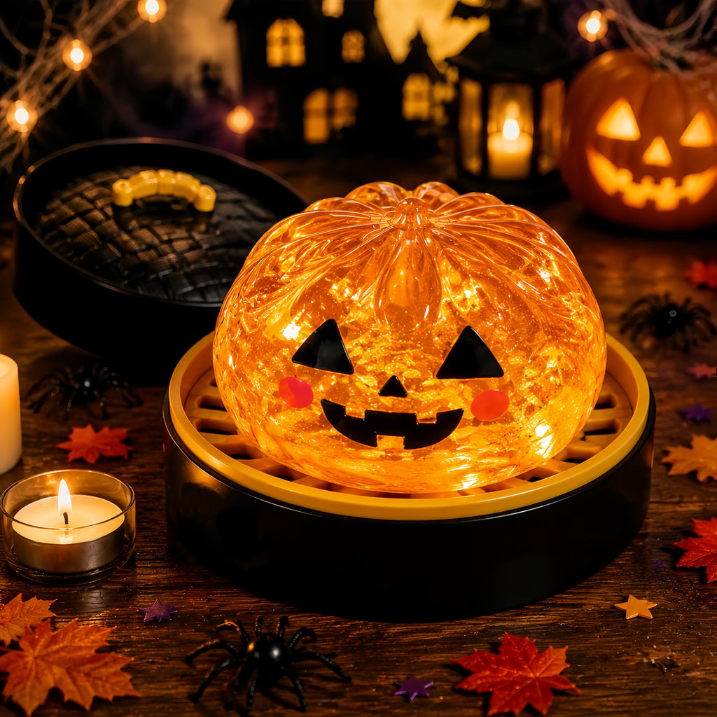 Halloween Themed Dumpling Mystery Box, Soft Resilient Glitter‑Gel Filled Sensory Desk Decor, Random 6‑Style Assortment, Holiday Stress Relief Ornament, Ideal Halloween Gift