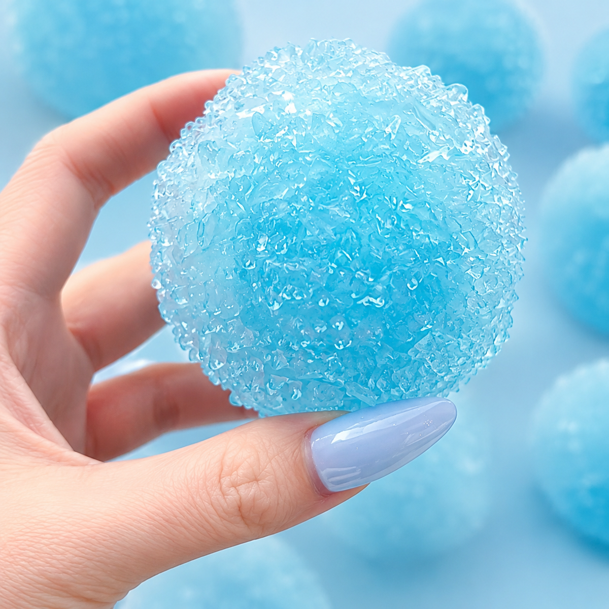 Chiboki Squishy, Sea Salt Slush Crunchy Ball Squeeze - Petroleum Jelly Filled Moldable Non-Rebound ASMR Crunch Stress Relief, Mini Handheld Office Desk Decor & Adult Gift