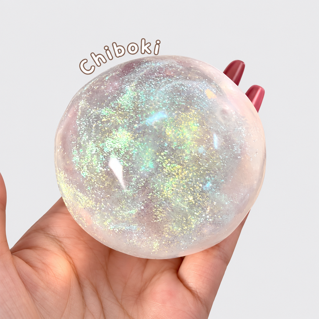 Chiboki Aurora Dream Glitter Squishy Stress Ball – Ultra-Soft Moldable Fidget Toy- Moldable and no rebound
