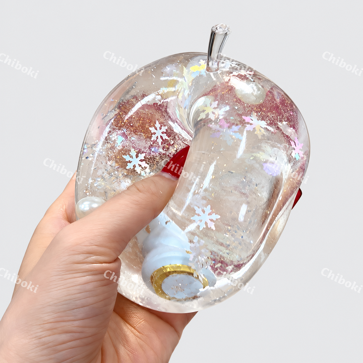 Chiboki Christmas Snowflake Apple Squishy – Moldable Non-Rebound Stress Ball, Christmas &amp; Holiday Gift, Desk Decor