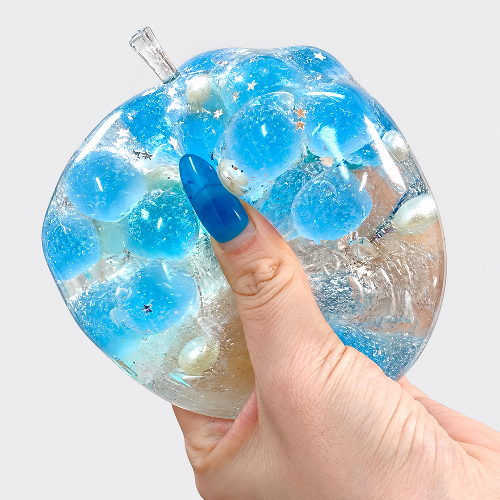 Chiboki Jumbo Candy Apple Squishy – Moldable Stress Ball, Creamy Texture & Handmade Fidget Toy