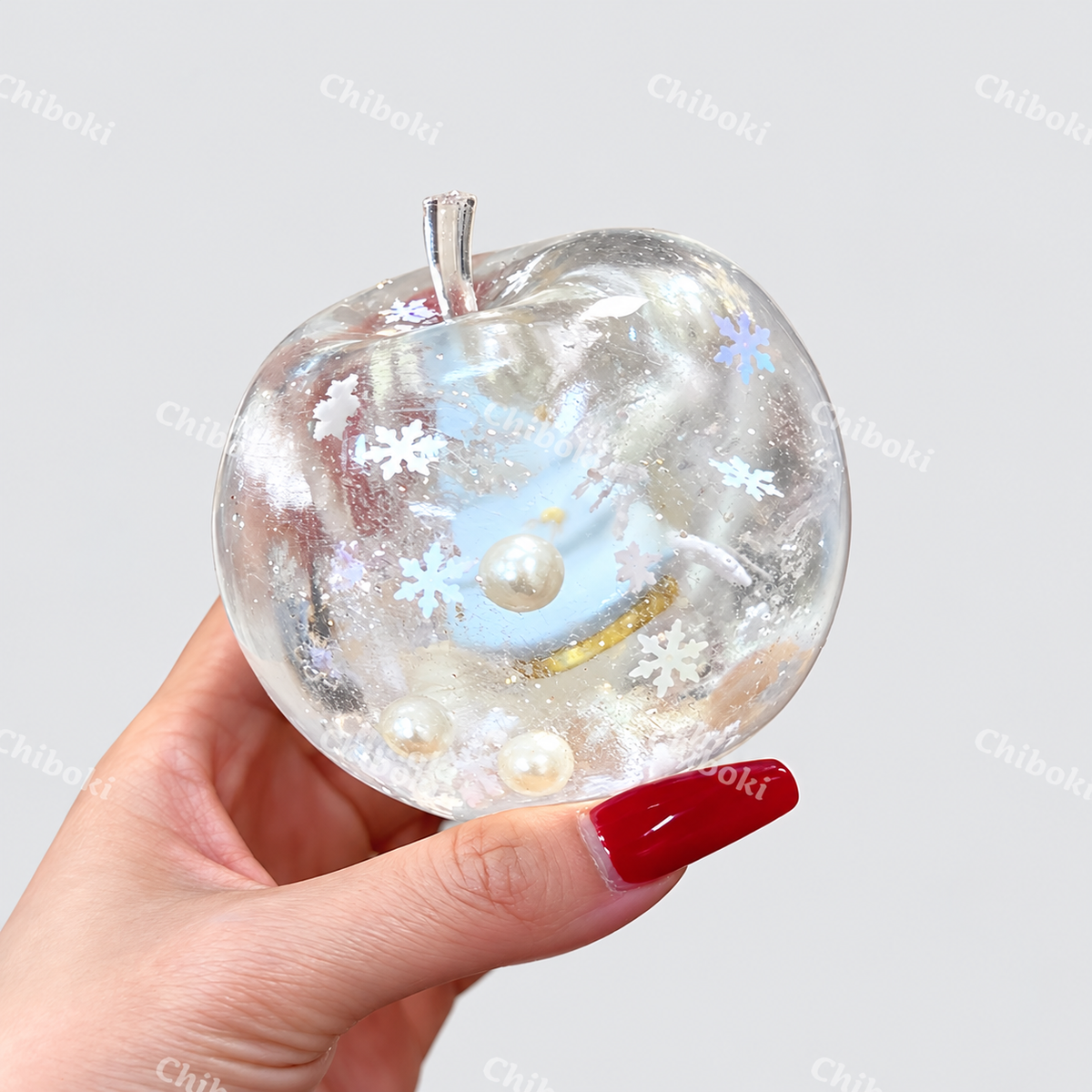Chiboki Christmas Snowflake Apple Squishy – Moldable Non-Rebound Stress Ball, Christmas &amp; Holiday Gift, Desk Decor