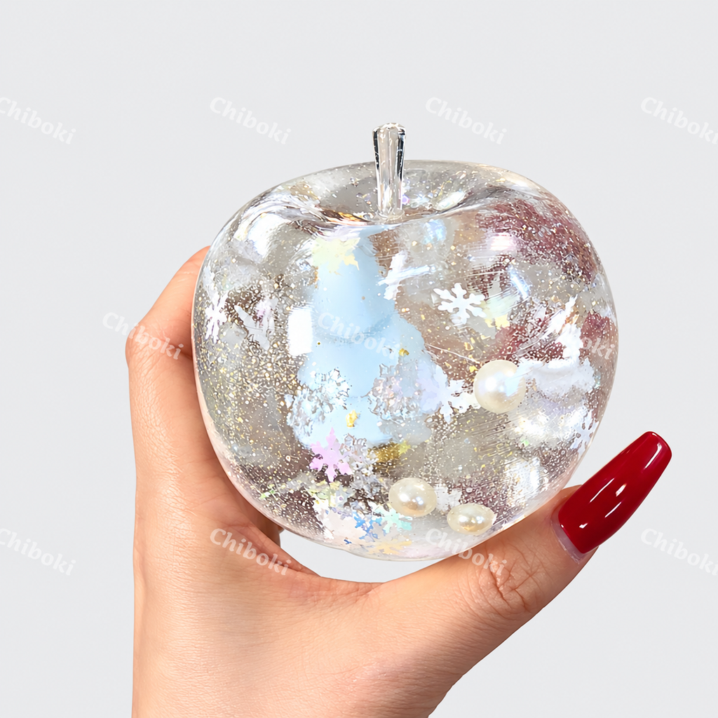 Chiboki Christmas Snowflake Apple Squishy – Moldable Non-Rebound Stress Ball, Christmas &amp; Holiday Gift, Desk Decor