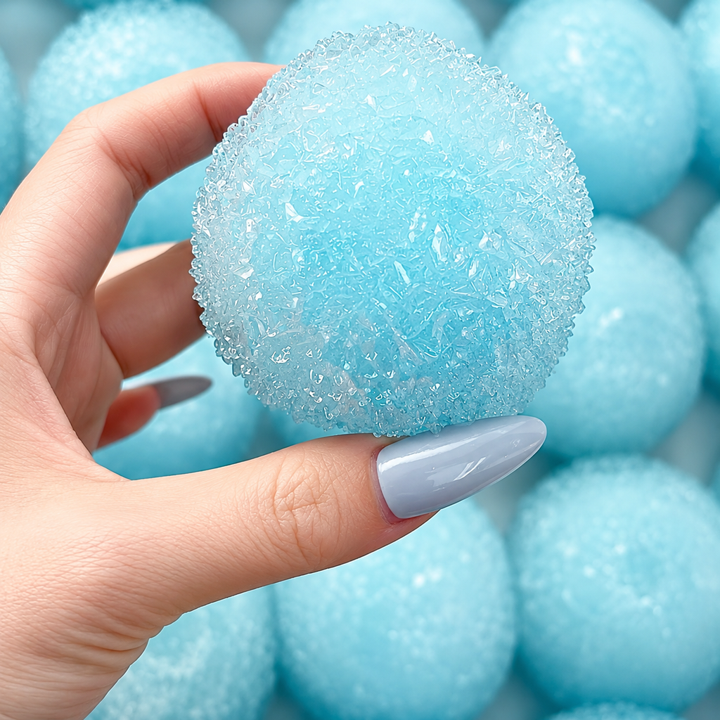 Chiboki Squishy, Meersalz-Slush Crunchy Ball Quetsch-Spielzeug – mit Vaseline gefüllt, formbar, ohne Rückpralleffekt, ASMR-Crunch-Stressabbau, Mini-Schreibtisch-Deko & Geschenk für Erwachsene