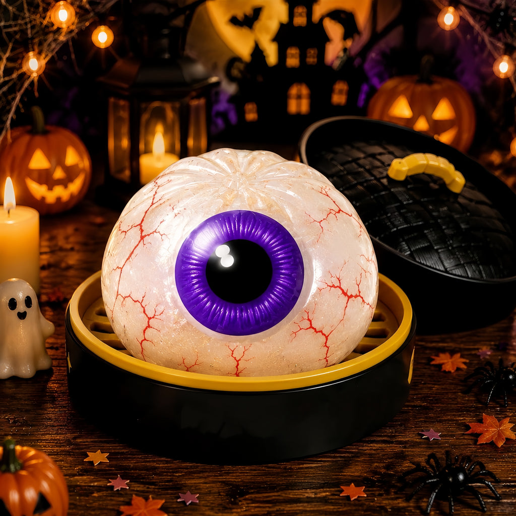 Halloween Themed Dumpling Mystery Box, Soft Resilient Glitter‑Gel Filled Sensory Desk Decor, Random 6‑Style Assortment, Holiday Stress Relief Ornament, Ideal Halloween Gift