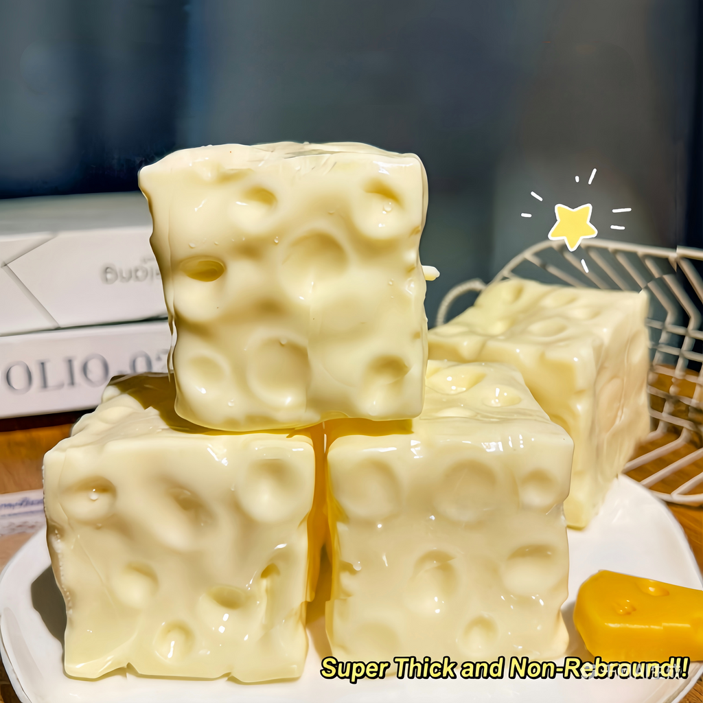6 cm Käse-Squishy – Formbares, nicht rückfederndes Fidget-Toy mit knuspriger Slime- und Vaseline-Füllung