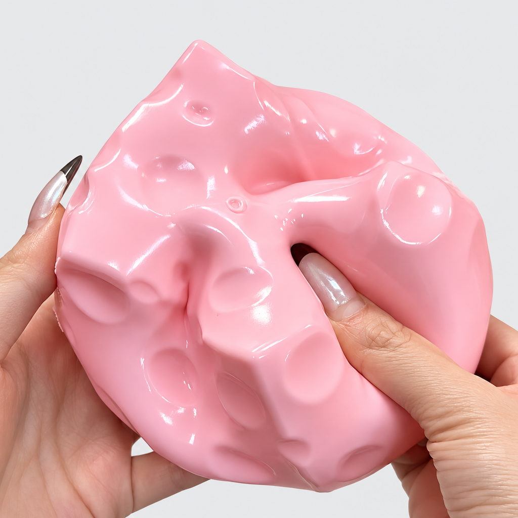 Chiboki Jumbo Cheese Squishy – Ultra-Soft Moldable Non-Rebound Stress Ball & Fidget Toy
